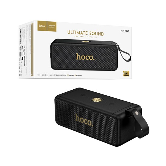 Coluna Sem Fio Portátil Hoco HT1 Pro Marquis Sports Preto